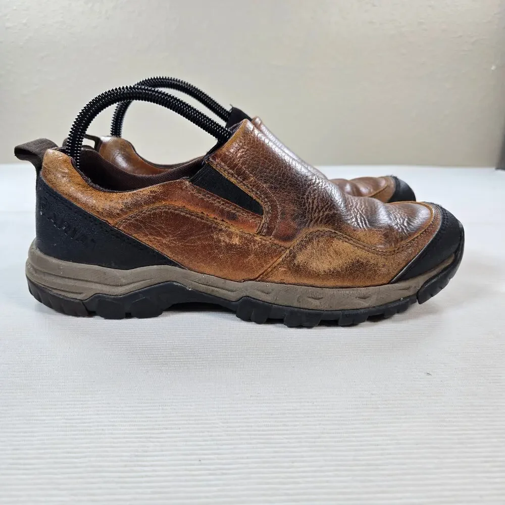 Ariat 4LR Brown Leather Moc‎ Toe Slip On Shoe Men's Size 7.5